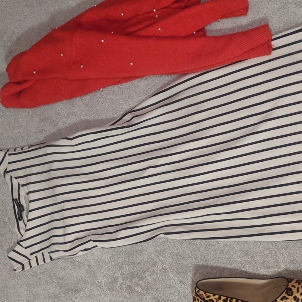 Vertical Striped Dress M , Banana Republic